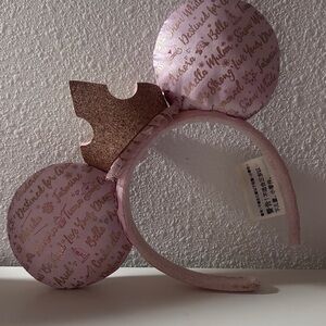 Charming Pink Mouse Ears Headband with Crown